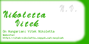 nikoletta vitek business card